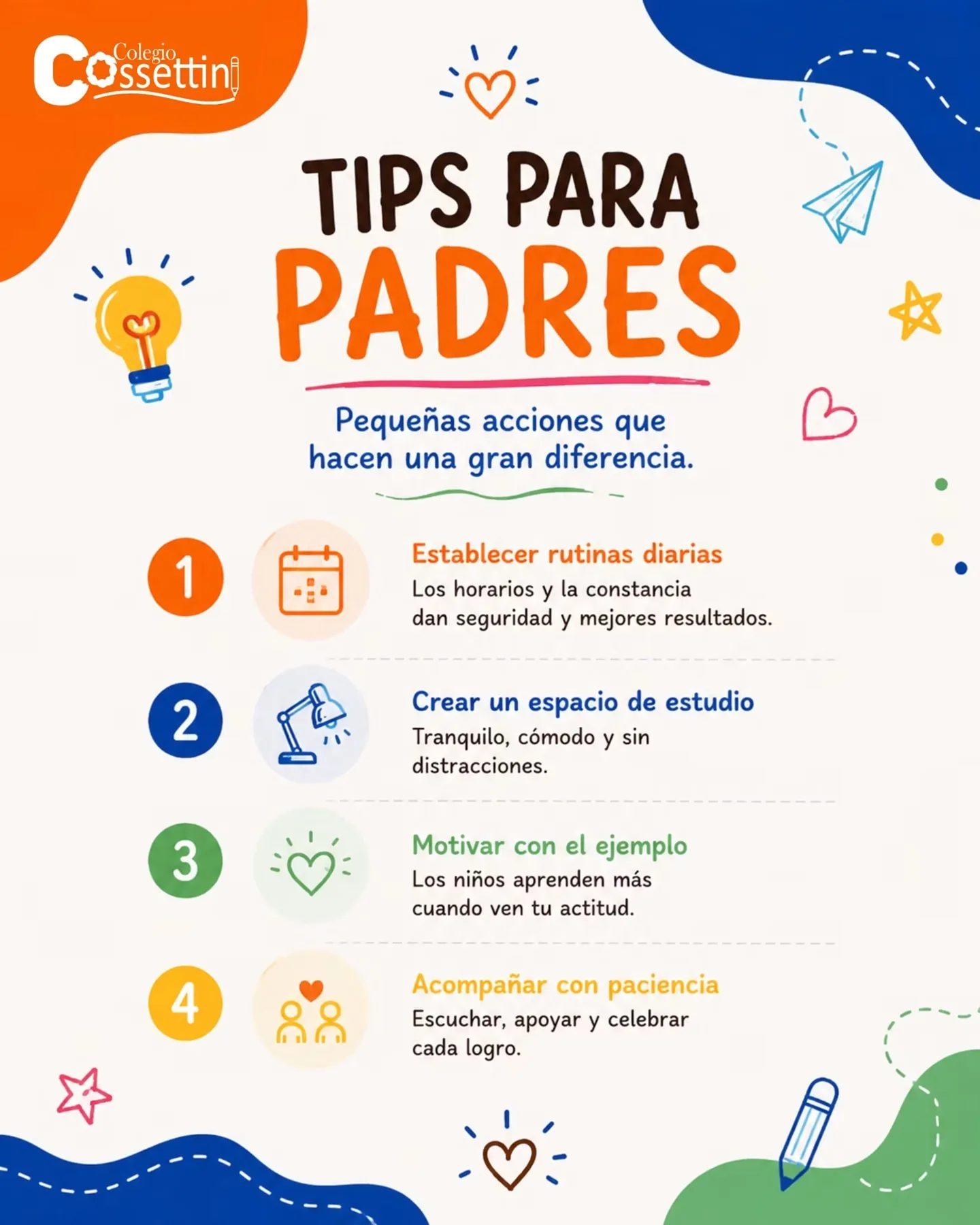 Consejos para padres del Colegio Cossettini